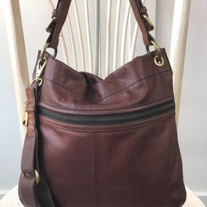 Fossil Explorer Leather Hobo Bag